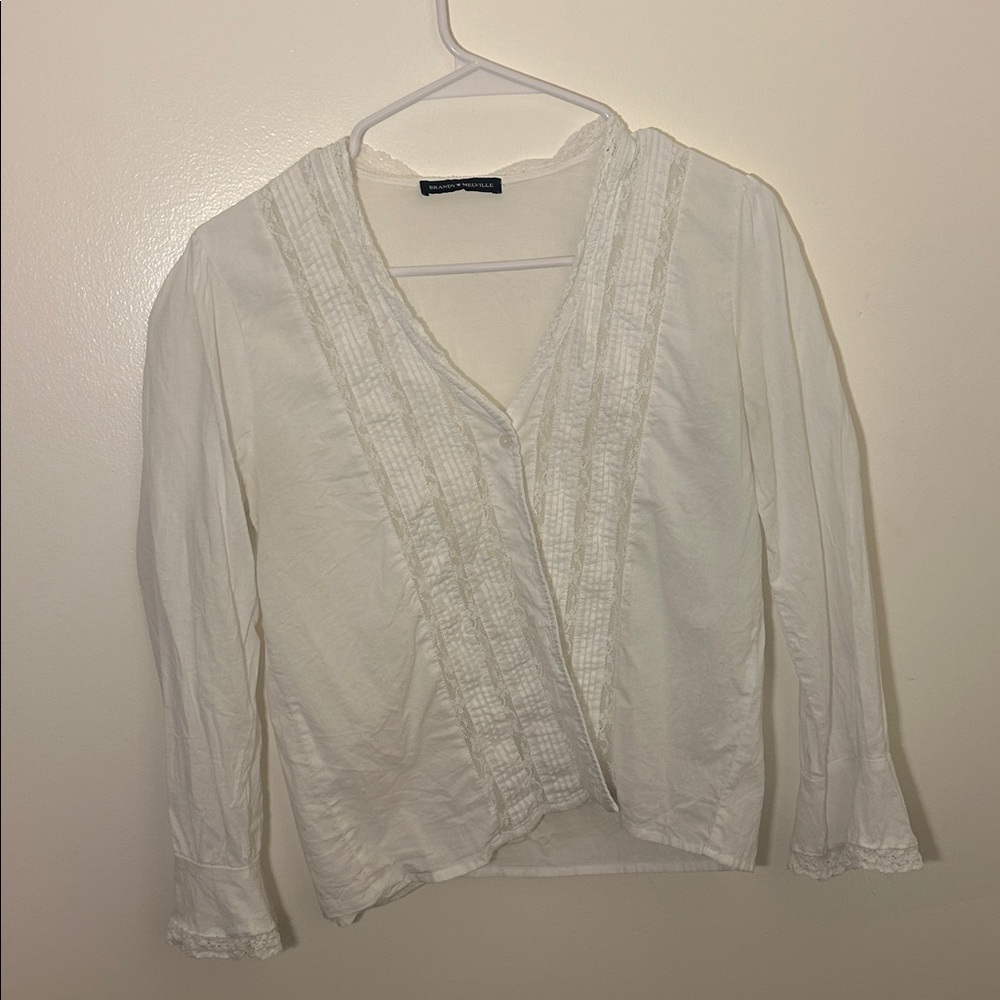 Brandy Melville White Lace Longsleeve